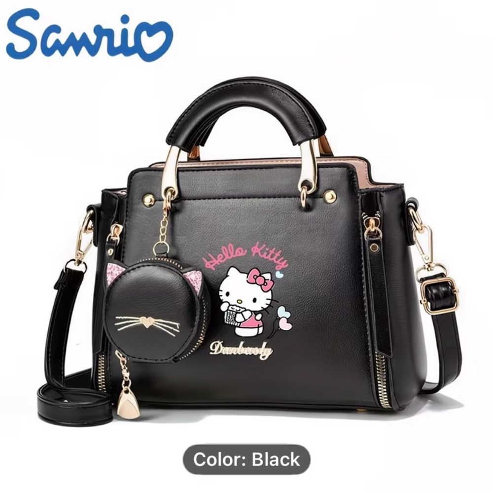 Sanrio Black Hello Kitty Satchel with Charm